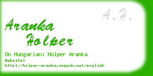 aranka holper business card